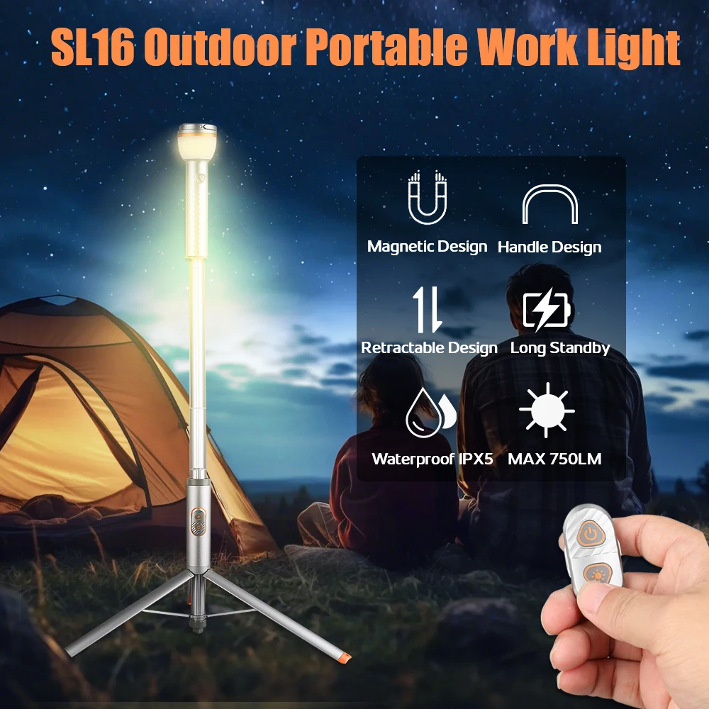 SKYRAY SL16 Camping lights rechargeable lamp Work Light LED Emergency Lamp 860LM Outdoor Portable Lanterns with remote control - Image 2