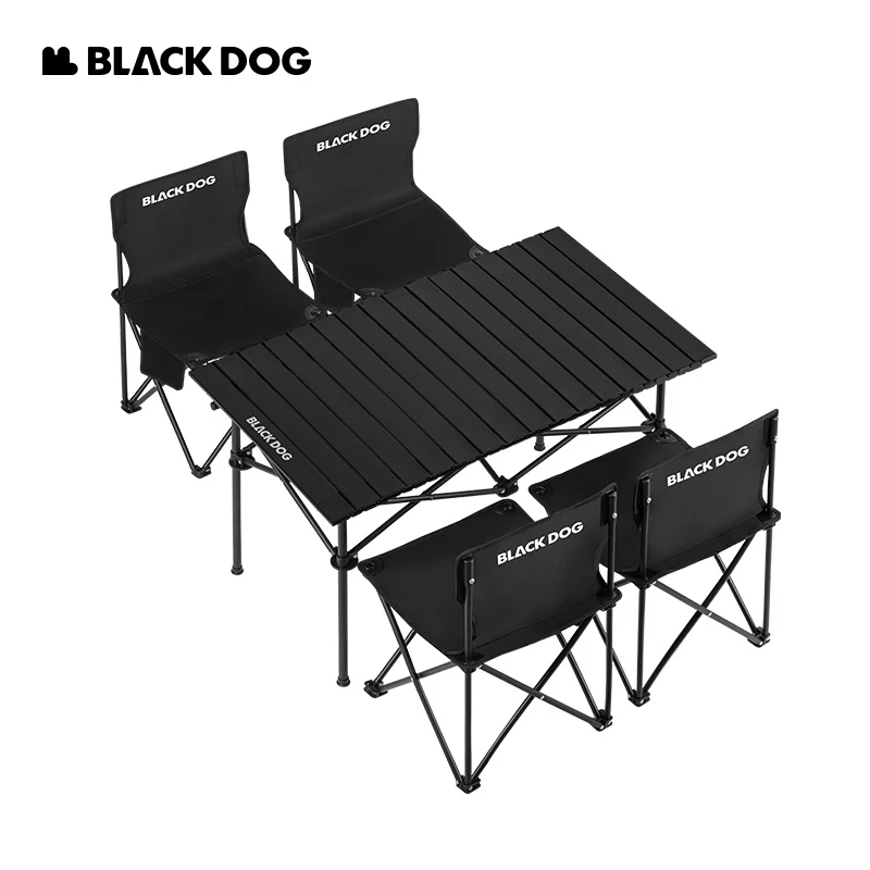 Naturehike BLACKDOG Outdoor Camping Table And Chair Set Carbon Steel Floding Egg Roll Table Portable Oxford Folding Picnic Chair - Image 2