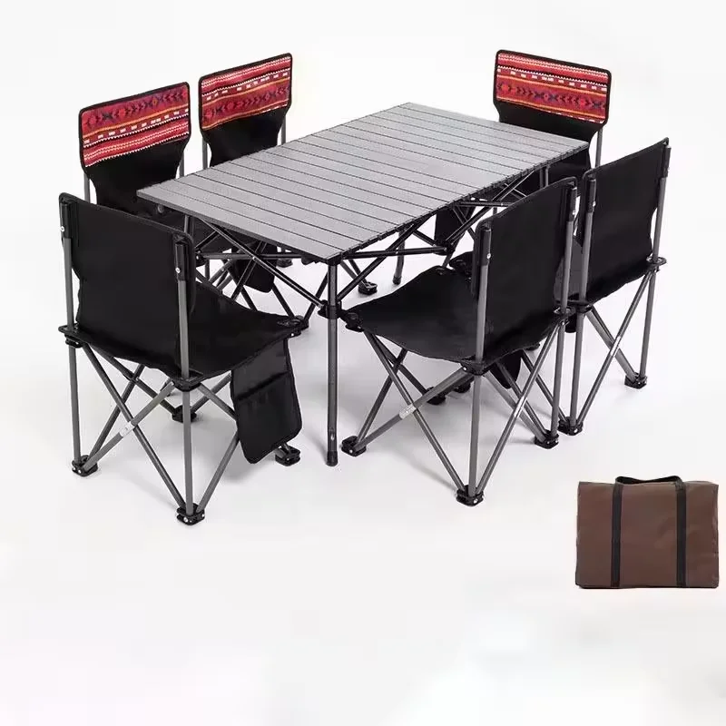 ModernTable and Chair Mountain Garden Park Camping Table Outdoor Multi-functional Folding Aluminum Alloy Table and Chair Set - Image 4