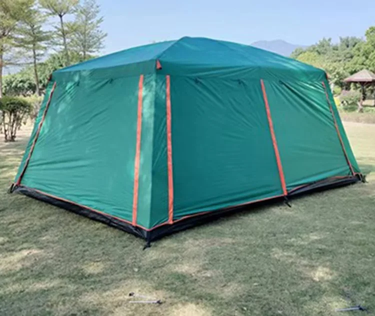 New Outdoor 8-12 People Double Rain and Sun Protection Family Road Trip Picnic Camping Two Rooms Tent - Image 2