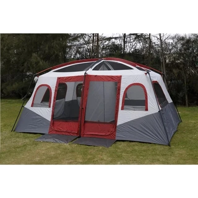 New Outdoor 8-12 People Double Rain and Sun Protection Family Road Trip Picnic Camping Two Rooms Tent - Image 6