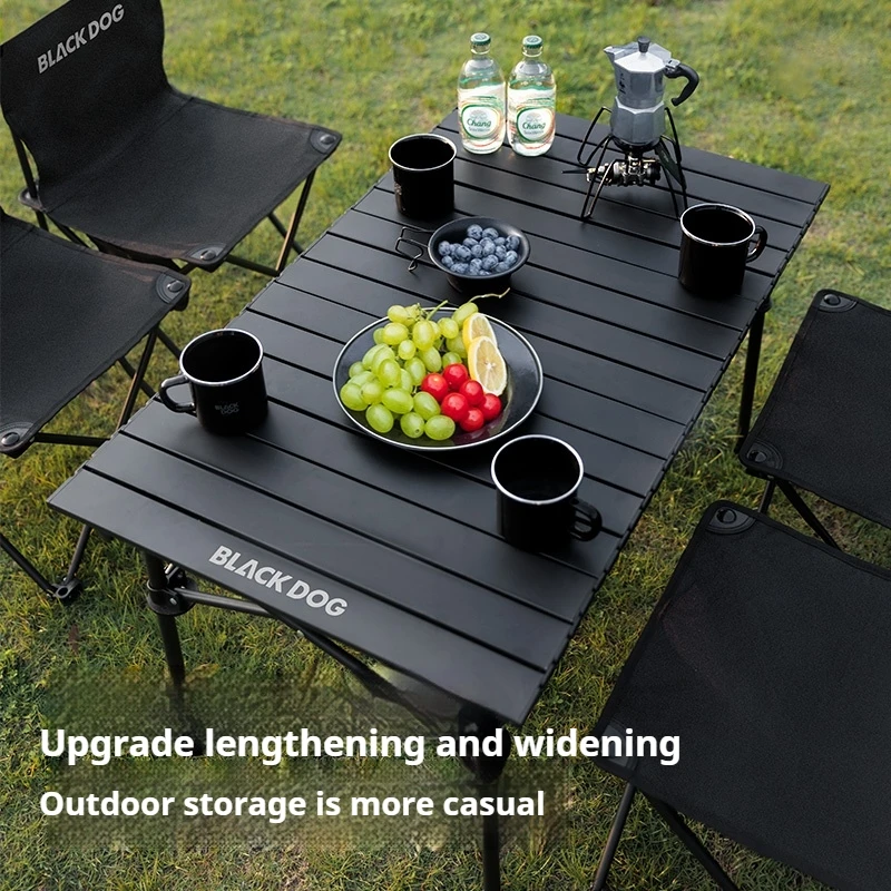 Naturehike BLACKDOG Outdoor Camping Table And Chair Set Carbon Steel Floding Egg Roll Table Portable Oxford Folding Picnic Chair - Image 4