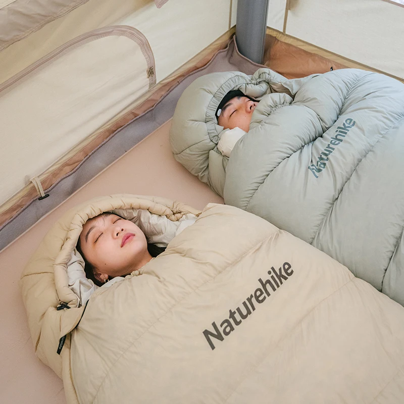 Naturehike Duck Down Sleeping Bag Ultralight Autumn Winter Spring Widened Sleeping Bag Hooded Windproof Waterproof -10℃ Outdoor - Image 5