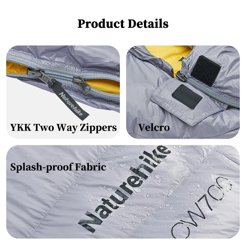 Naturehike CW700 Sleeping Bag Ultralight Winter Duck Down Sleeping Bag 650FP Outdoor Hiking Traveling Waterproof Sleeping Bags - Image 4